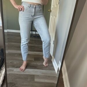 Mango women’s High waist high rise gray mom jeans size 4 small